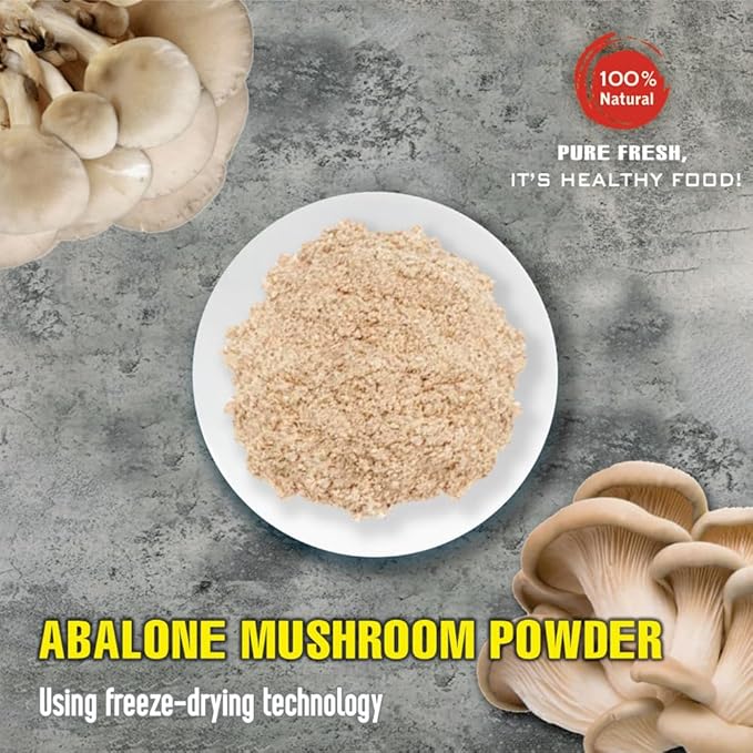 ABALONE MUSHROOM POWDER 1.76 Oz (50g) VIETFARMFOOD: Pure, natural freeze-dried spice made from real vegetables and fruits - perfect for enhancing every meal, from cooking, baking, salads, soups, sauce
