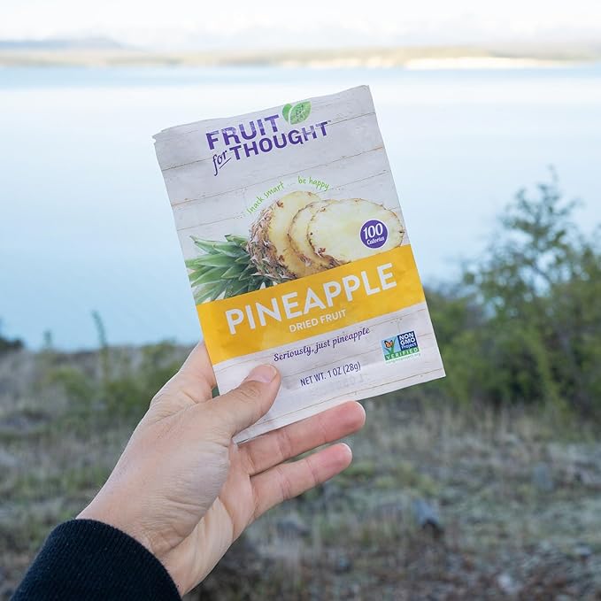 Fruit for Thought Dried Pineapple | Dried Fruit Snack Packs Ideal for the Family | At Home, Work, or On The Go | 1 Ounce Bags Pack of 12