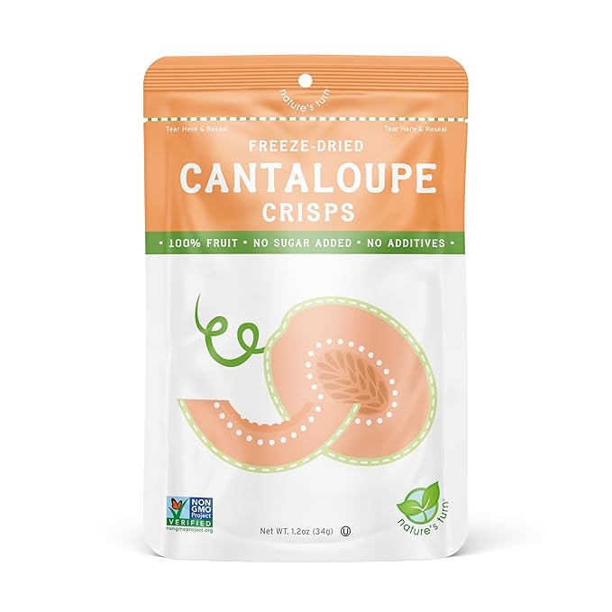 Nature?셲 Turn Freeze-Dried Fruit Snacks, Cantaloupe Crisps, Pack of 6 (1.2 oz Each)