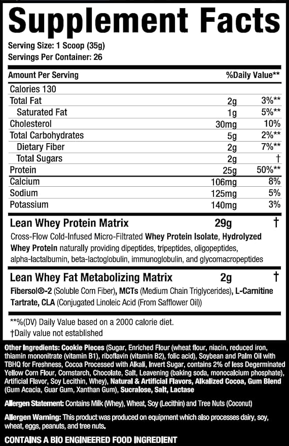 Musclesport Lean Whey Revolution?? Whey Protein Isolate with Hydrolyzed Whey - Low Calorie, Low Carb, Low Fat, Incredible Flavors - 25g Protein per Scoop (2lb, Cookies N Cream)