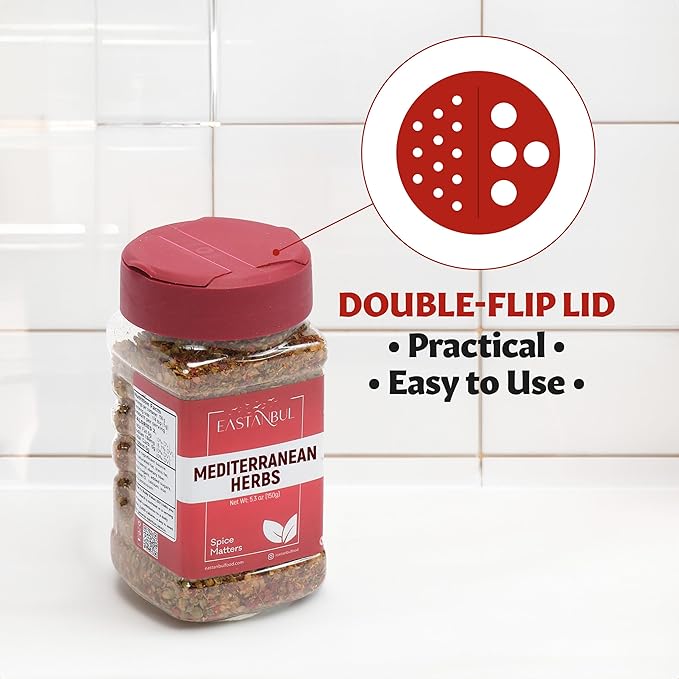 Eastanbul Mediterranean Seasoning, 5.29oz, Mediterranean Spice Blend, Herb & Salt Blend, Spiced Sea Salt and Herb Seasoning For Food, No Filler, No MSG, Vegan, Gluten Free