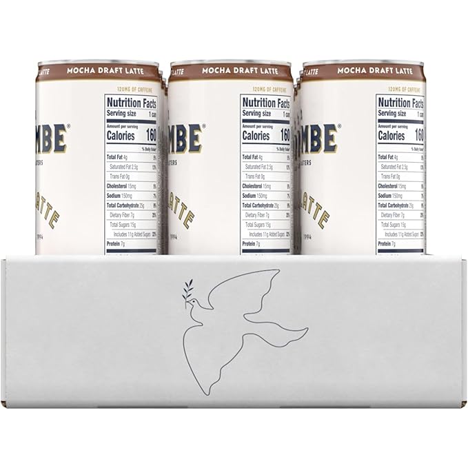 La Colombe Coffee, Mocha Draft Latte, 11 fl oz Cans (Pack of 12), Coffeehouse Quality Cold Brew, Specialty Grade Coffee Beans, Ready-to-Drink On-the-Go