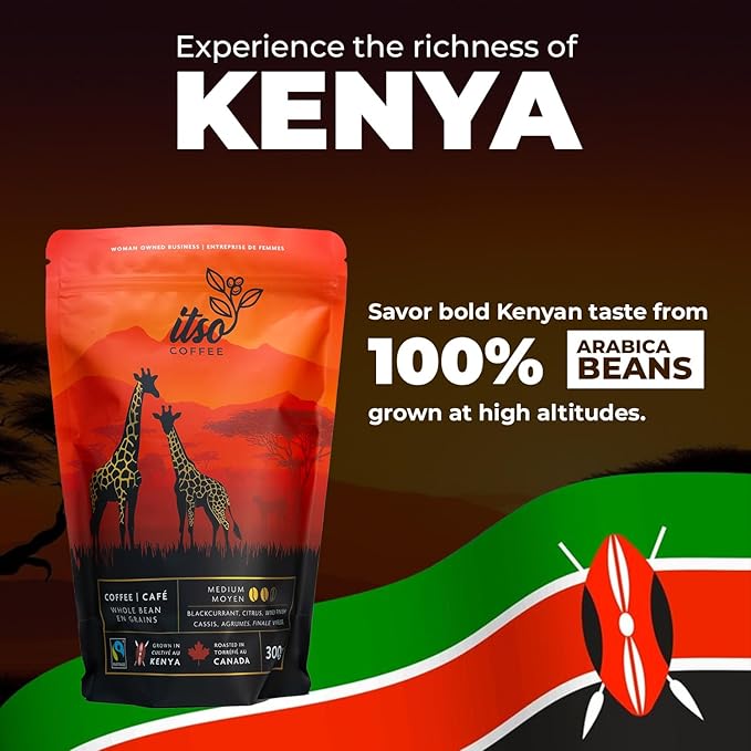 Medium Roast Whole Bean Coffee ??Smooth & Balanced Arabica for Espresso, Cold Brew & Pour Over ??Fresh Roasted Specialty Kenyan AA Beans ??250g Bag