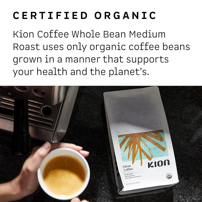 Kion Organic Ground Coffee, Tested for Toxins, Ethically Sourced, Rich, Bold, and Smooth, Medium Roast 12 Oz (3 Pack)