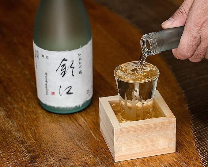 JapanBargain, Set of 4 Japanese Sake Masu Wooden Sake Cup, Cypress Hinoki Wood, Made in Japan, 4 ounce