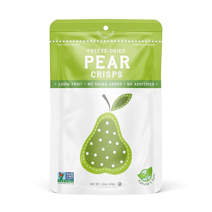 Nature's Turn Freeze-Dried Fruit Snacks, Pear Crisps, Pack of 6 (1.2 oz Each)