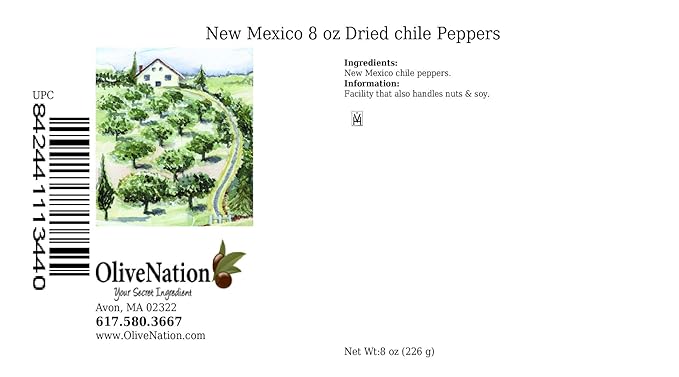 OliveNation New Mexico Dried Whole chile Peppers - 8 oz.