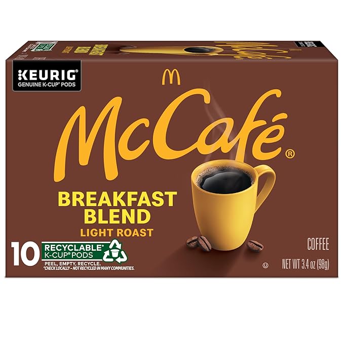 McCafe Breakfast Blend, Single Serve Coffee Keurig K-Cup Pods, Light Roast, 60 Count (6 Packs of 10)