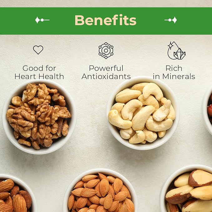 Sincerely Nuts Roasted & Salted Mixed Nuts | Almonds, Cashews, Pecans, Brazil Nuts and Hazelnuts | Healthy Snack - Nutrient Rich Alternative Treat | Vegan, Kosher & Gluten-Free | 1 lb bag