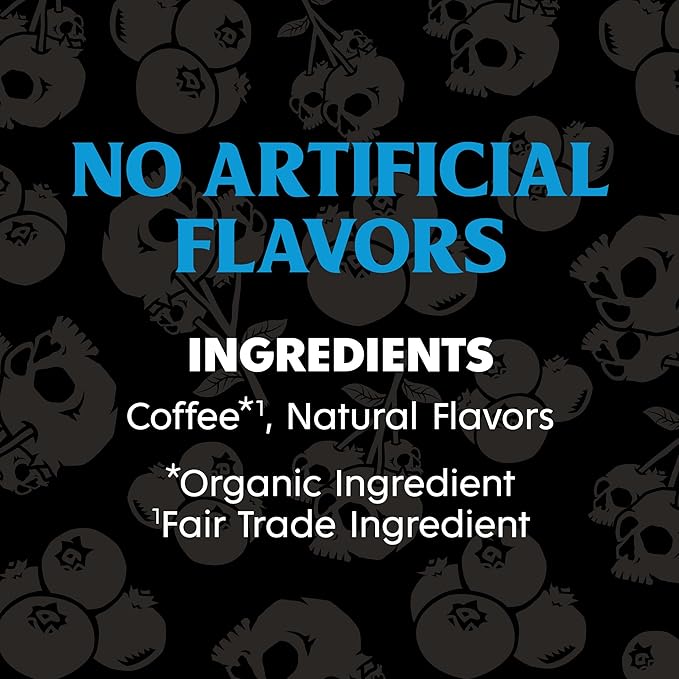 Death Wish Coffee, Single Serve Coffee Pods - Fair Trade - Blueberry Vanilla Flavored