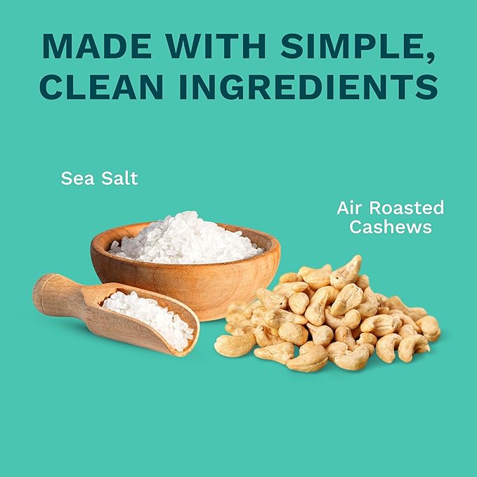 Sea Salt Wrapped Whole Cashews by Karma Nuts, Air Roasted with Natural Skins, 2X more Fiber, Whole 30, Peanut-Free Facility, Kosher, Everyday Nut Snack, 7oz Resealable Bag