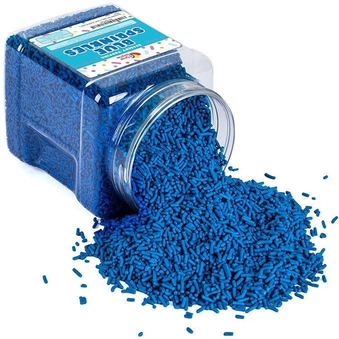 Blue Sprinkles Bulk - 1.6 Pounds - Patriotic Toppings for Ice Cream, Cake Decorating, Cupcakes, Cakepops - Blue Dessert Toppings