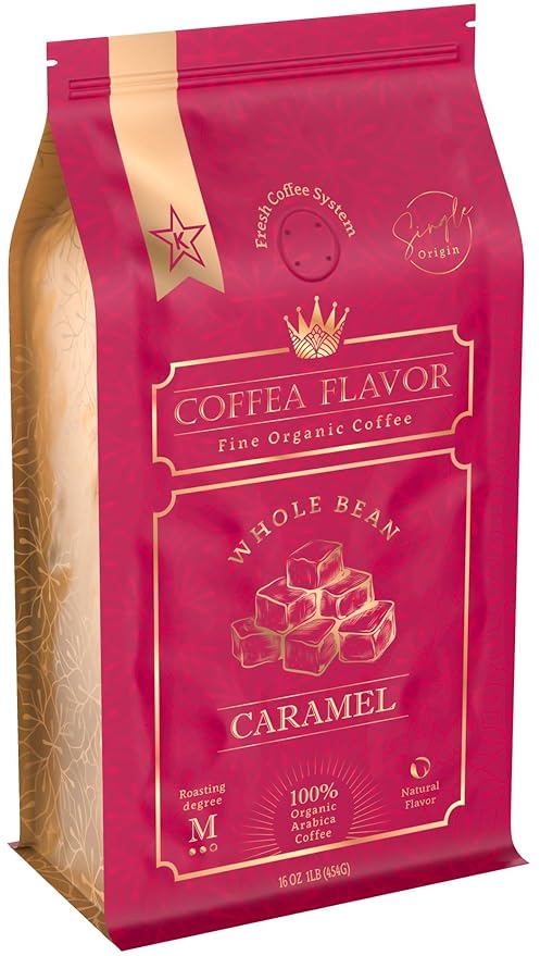 Caramel Flavored Whole Bean Coffee ??100% Arabica, Single Origin, Medium Roast, Naturally Sweetened, Velvety Smooth Flavor ??by Coffea Flavor