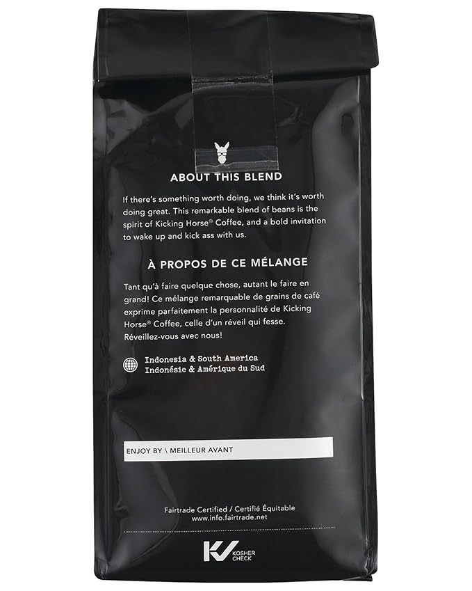 Kicking Horse Coffee Kick Ass Dark Roast Ground (10 Oz) and Smart Ass Medium Roast Whole Bean (10 oz) Bundle