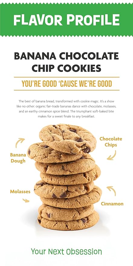 Steve & Andy?™s Soft Bake Chocolate Chip Banana Bread Cookies -Organic, Gluten Free, Non-Gmo, Vegan, Dairy Free, Nut Free, Egg Free, Wheat Free, Soy Free ??16.5 Oz, 3 Boxes (30 Cookies)