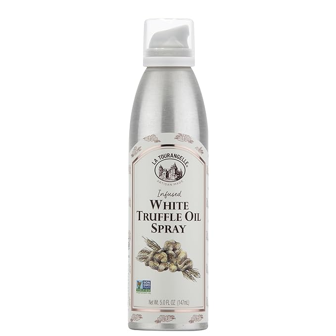 La Tourangelle, White Truffle Cooking Spray, Complex Gourmet Earthy Flavor for Spraying on Pasta, Popcorn, Vegetables, Potatoes, and More, 5 Fl Oz