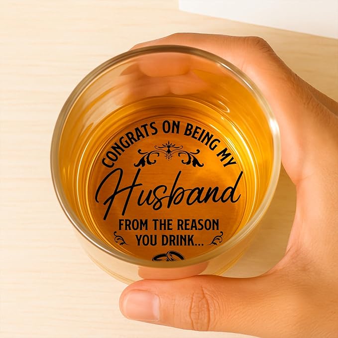 NewEleven Husband Birthday Gift - Meaningful Gift, Funny Keepsake For Husband, Him - Funny Gifts, Whiskey Present For Husbands From Wife, Her - Whiskey Glass