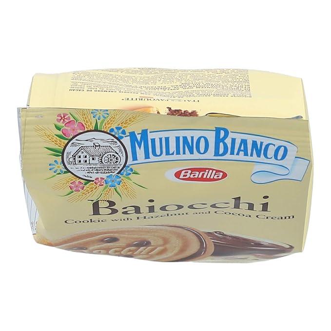 Mulino Bianco Baiocchi Cookies ??Pack of 10 (7.05oz Bags) ??Authentic Italian Biscuits with Chocolate Hazelnut Cream Filling ??Perfect Snack or Coffee Companion ??Made with Natural Ingredients and No Palm Oil