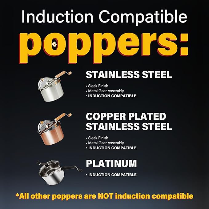 Original Whirley Pop Popcorn Popper with Kernels ??6-Quart Silver Popcorn Maker, Fast & Easy-to-Use Snack Machine for Movie Nights, Durable Aluminum Stovetop Popper with Metal Gears
