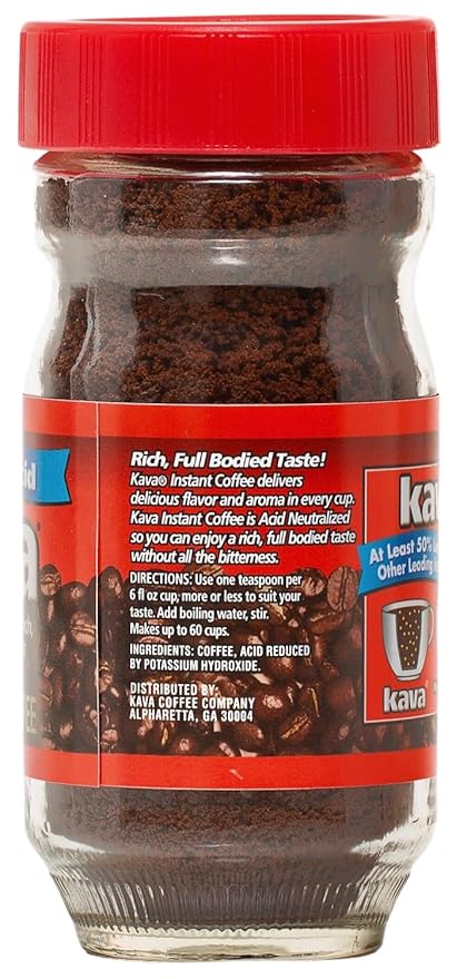 Kava Acid Neutralized Instant Coffee, 4 Ounce (Pack of 12)
