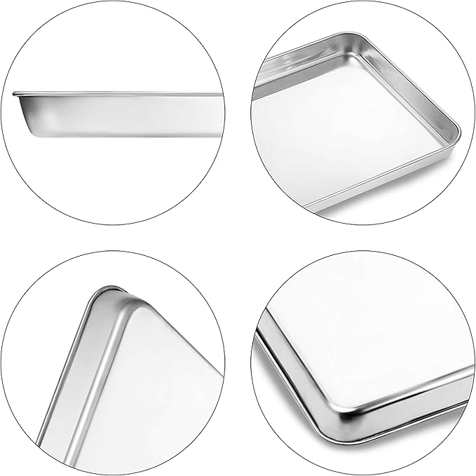 Baking Sheets Set of 2, Bastwe 20 inch Stainless Steel Bakeware Baking Pans, Healthy & Nontoxic & Rustproof & Easy Clean & Dishwasher Safe