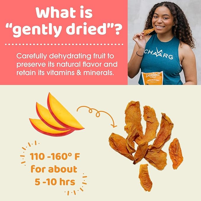 Peeled Snacks Organic Dried Fruit ??Healthy, Vegan Snacks for On-the-Go Lunch and More Mango 1 Oz (Pack of 24)