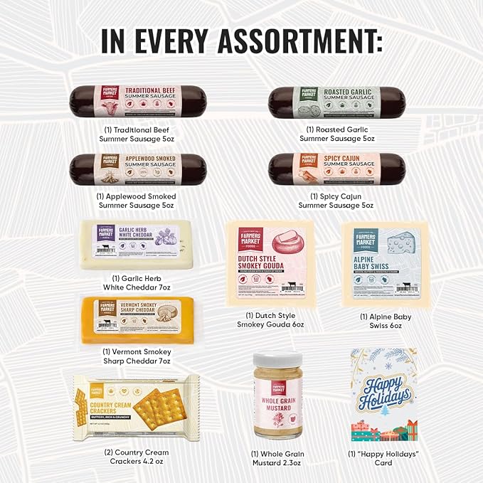 Farmers Market, Gluten Free, Keto, Paleo, Low Sodium, Zero Sugar, Christmas Charcuterie Board, Holiday Meat and Cheese Gift Baskets, Curated Selection
