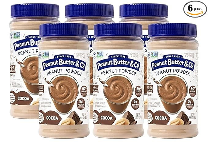 Peanut Butter & Co. Cocoa Peanut Powder, Non-GMO Project Verified, Gluten Free, Vegan, 6.5 Ounce Jars (Pack of 6)