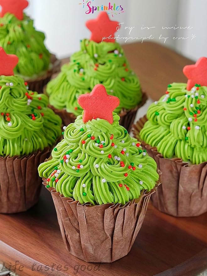 SE Si&Moos Nonpareil Sprinkles, 2mm Red Green White Mini Edible Pearls Red Green and White Sprinkles for Cake Decorating Christmas Cookie Decorations Wedding Shower Party Christmas Holiday Supplies 3.5 OZ