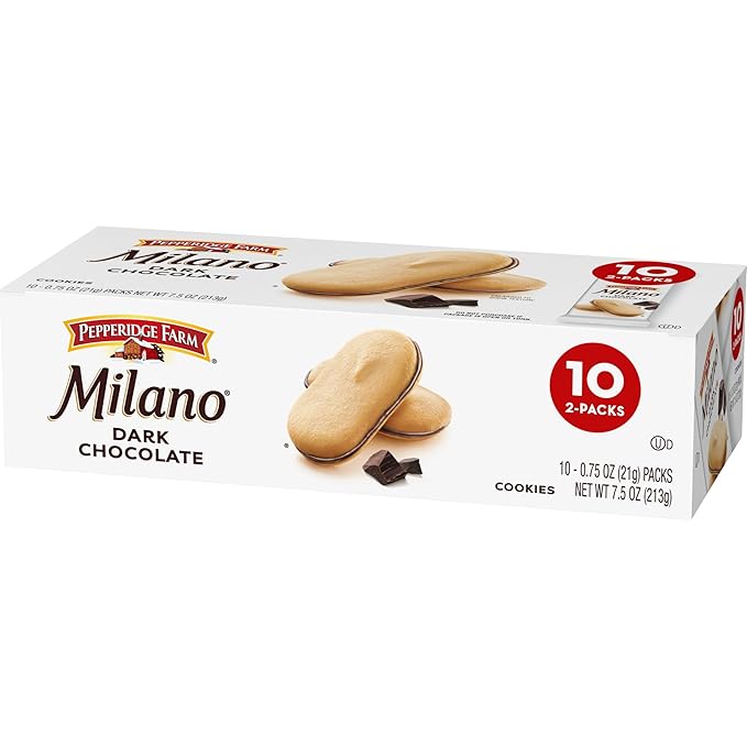 Pepperidge Farm Milano Cookies, Dark Chocolate, 10 Packs, 2 Cookies per Pack
