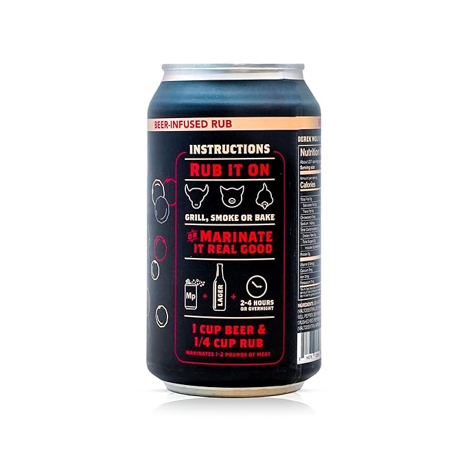 Spiceology & Derek Wolf - Mesquite Peppercorn Lager - Beer-Infused Barbecue Rubs, Spices and Seasonings - Use On: Beef, Chicken, Pork, Seafood, Vegetables, or Marinades - 8 oz Can with Resealable Lid