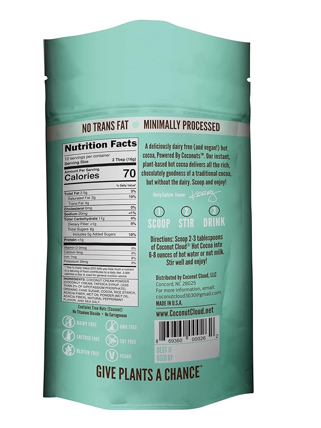 Coconut Cloud: Vegan, Natural, Delicious, Creamy Chocolate | Made in Colorado from Premium Milk Powder (Non-GMO, Gluten Free), Winter Cocoa Bundle, 7oz Each (Original, Toasted Marshmallow & Peppermint)??,<div>