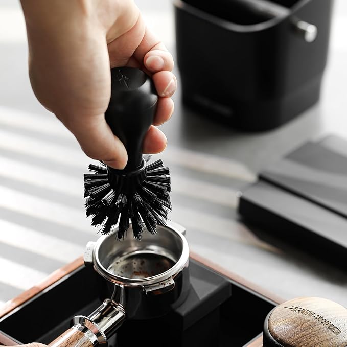 MHW-3BOMBER Coffee Portafilter Cleaning Brush 51mm 54mm ABS Espresso Machine Portafilter Brush Professional Barista Cleaning Tools Effectively Cleaning, Black B5535-OS