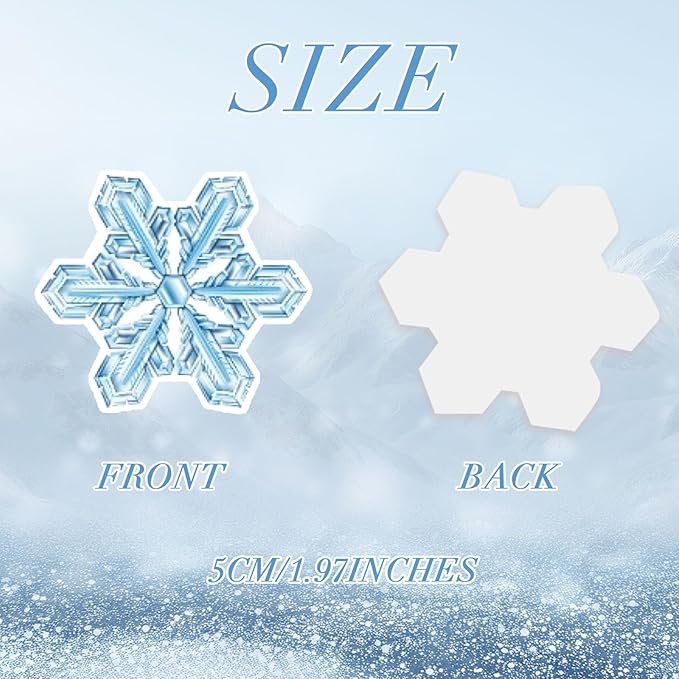 48Pcs Edible Cake Cupcake Toppers Snowflakes - Wafer Paper Edible Cake Decorations & Snowflake Cupcake Toppers for Christmas, Winter Birthday Party Decor Supplies (Light Blue & White)