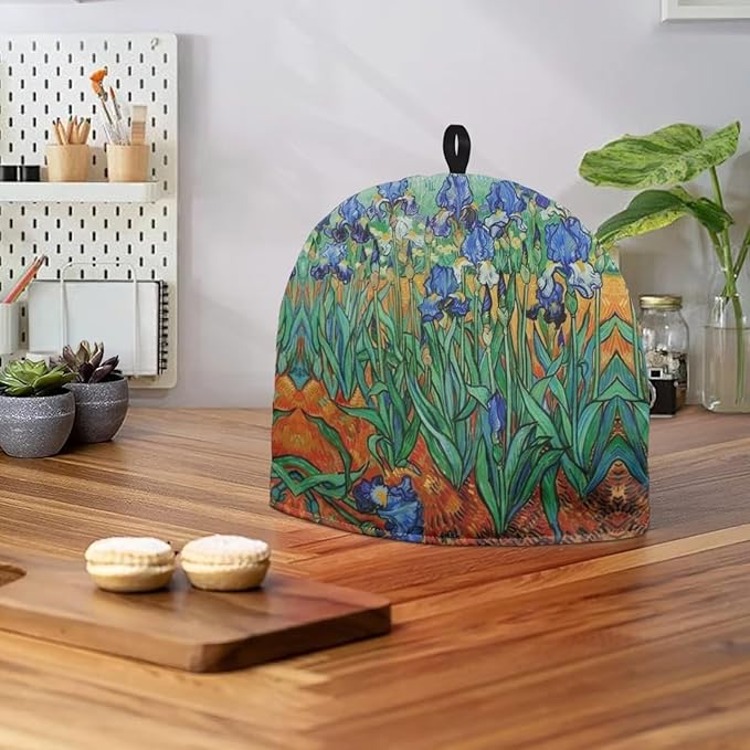 Hudotybom Irises Print Tea Cozy for Teapot Insulated Large Teapot Cover to Keep Warm Tea Kettle Cover Machine Washable Coffee Pot Cloth Covers Kitchen Home Decorations
