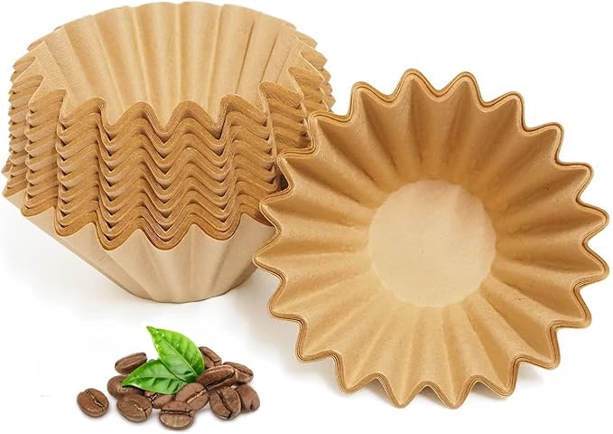 1-2 Cup Brown Coffee Filters, 100 Count Unbleached Basket Coffee Filter Paper for Miniature Mr Coffee, Small Coffee Maker, Single Serve Coffee Pot, Pour Over Coffee Kit