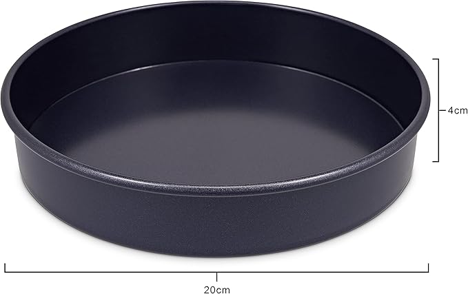 Zyliss E980195 Non-Stick Loose Base Round Sandwich Tin | 20cm/8in | Carbon Steel | Dark Blue | Cake Tin/Baking Tin/Bakeware/Cake Mould | Dishwasher Safe | 5 Year Guarantee