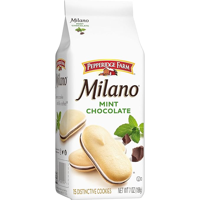 Pepperidge Farm Milano Mint Chocolate Cookies, 7 OZ Bag (15 Cookies)