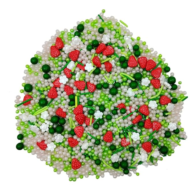 1 Bottle Strawberry Sprinkles Edible White Flower Sprinkles Cookie Decorations Cupcake Toppers Ice Cream Donut Decoration
