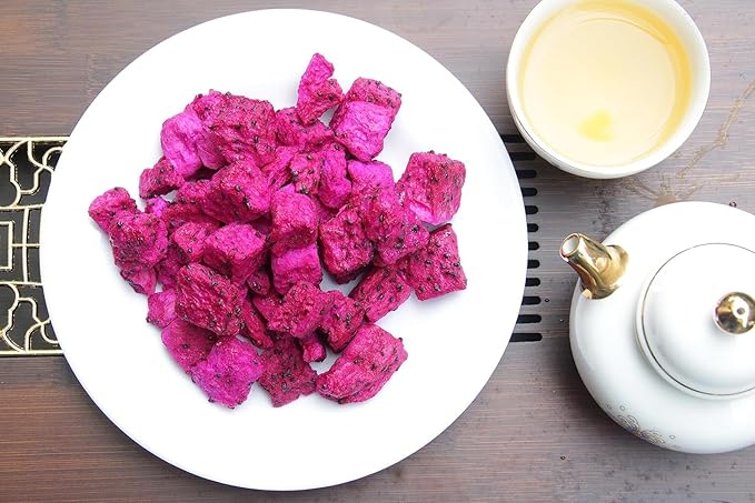 CHAVI Freeze-Dried Diced Dragon Fruit Snack - 2 Oz - Healthy 1 Ingredient Superfood - No Added Sugars or Preservatives - Non-GMO, Vegan, Gluten-Free??,<div>