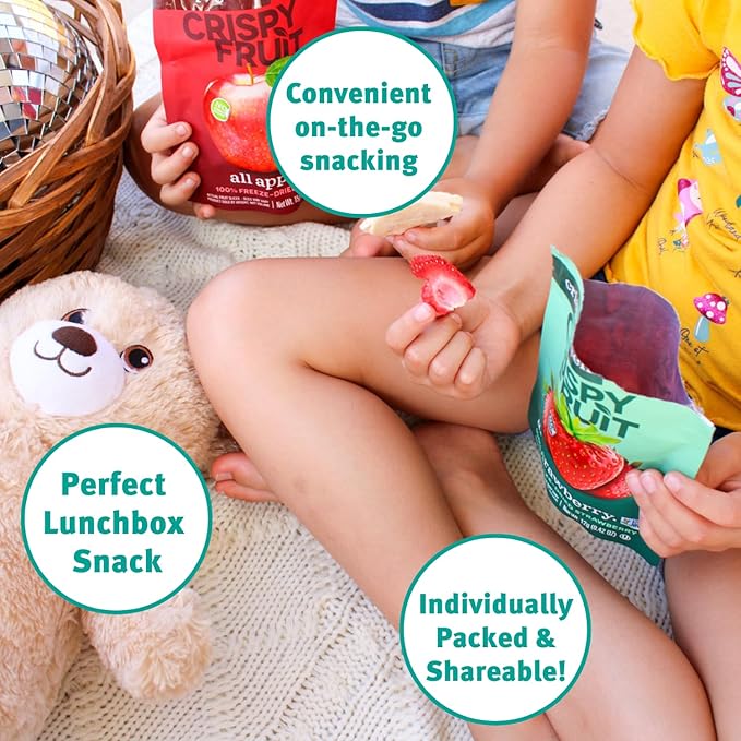 Crispy Green Natural Freeze-Dried Fruit, Strawberry Single-Serve, No Sugar Added, 0.42 Ounce (Pack of 12)