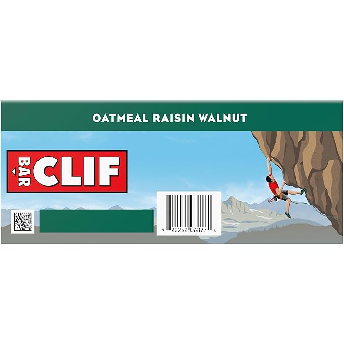 CLIF BAR - Oatmeal Raisin Walnut - Made with Organic Oats - Energy Bars - Non-GMO - Plant Based Protein Bars (10 Pack)