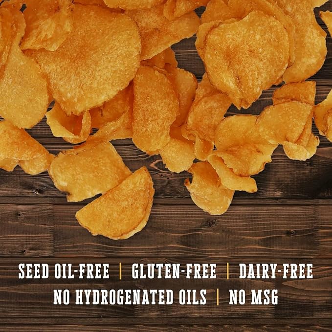 Bacon Up By Rusty's Chips, Handmade Healthy Chips, Sea Salt Potato Chips, No Seed Oils, Dairy Free Snack Pack, Gluten Free, No Preservatives, Non-GMO, 5 Ounces (6 Pack)