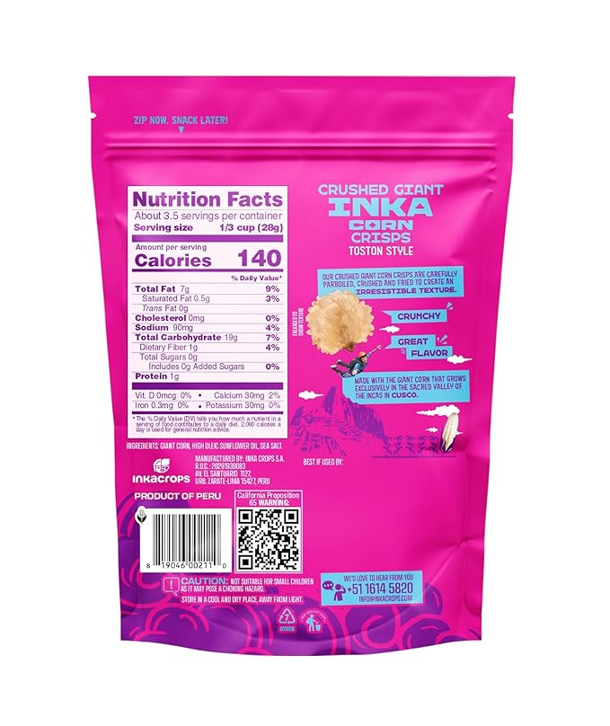 Inka Corn Crushed Corn Original, 3.5 Oz (Pack of 6)