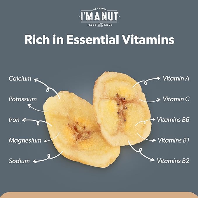 Premium Dried Banana Chips 32oz | Non-GMO, Batch Tested Gluten & Peanut Free | Ethically Sourced for Guilt-Free Snacking | Fresh, Crispy & Sweetened for Delicious Flavor