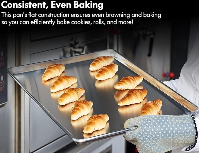 CURTA 12 Pack Aluminum Sheet Pan, NSF Listed Full Size 26 x 18 inch Commercial Bakery Cake Bun Pan, Baking Tray ??,<div>