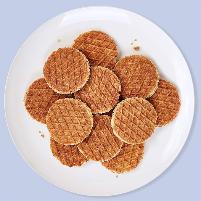 Rip Van Wafels Dutch Caramel & Vanilla Mini Stroopwafels - Low Carb Snacks (3g Net Carbs) - Non GMO Snack - Keto Friendly - Office Snacks - Low Calorie Snack (35 Calories) - Low Sugar (1g) - 128 Count