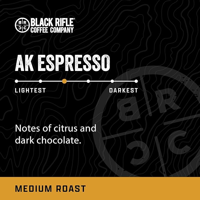 Black Rifle Coffee Company Medium Roast K Cups - Single Serve K Cups Coffee Pods - Kcup Pods Compatible with Keurig 1.0 & 2.0 - Made from Pure Arabica Beans (AK Espresso, 50 Count)