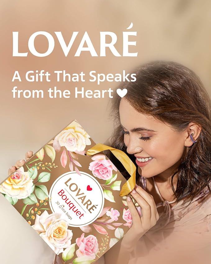 LOVARE Tea Bags Variety Pack - Made in Ukraine - Black and Green, Floral Berry, Mixed Blend Assorted Collection - Tea Sampler - Gift Sets for Tea Lovers (30 Bags - 6 Tastes)