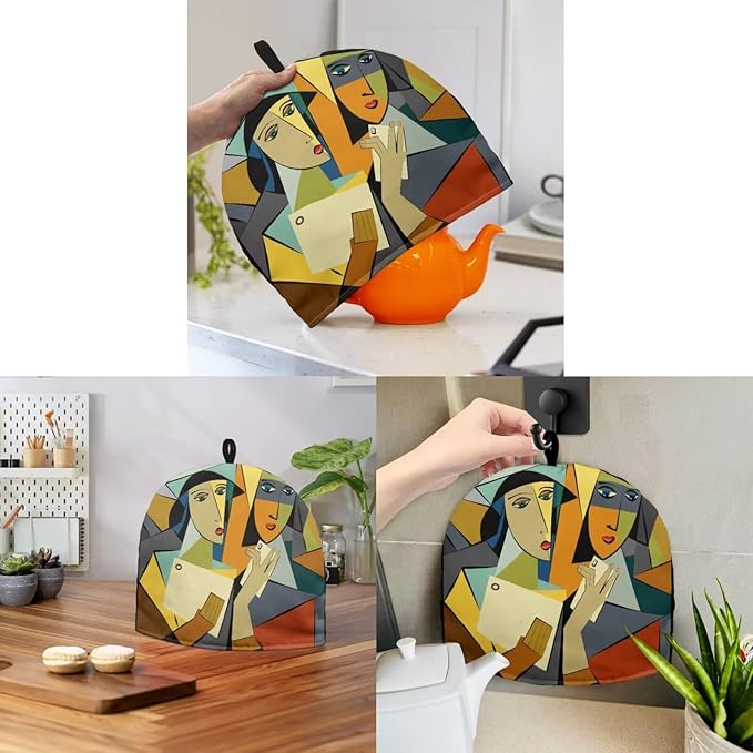 Guernica Print Tea Cosy for Teapots Dust Cover Insulated Kettle Cover Breakfast Warmer for Home Kitchen Decorative Accessories